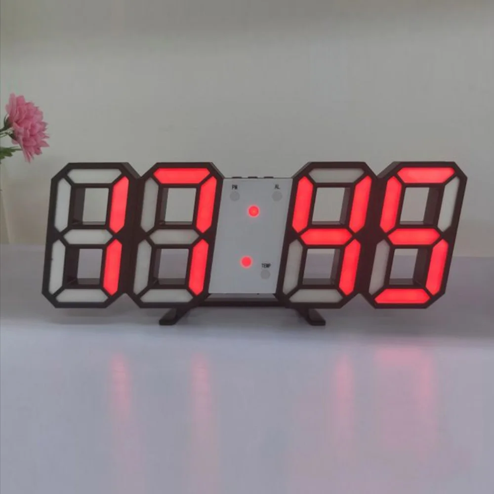 Reloj De Pared LED 3D Diseño Moderno Digital Mesa/Temperatura