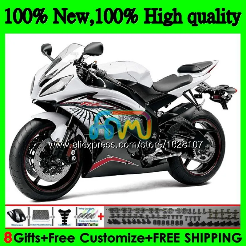 YZF-600 для YAMAHA YZF R6 YZF600 YZFR6 08 13, 14, 15, 16 лет 75BS. 168 YZF 600 R 6 YZF-R6 2008 2013 Белый Черный обтекатель