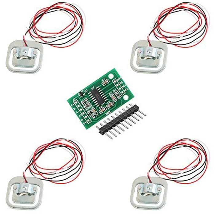 

4pcs 50KG Human Scale Body Load Cell Resistance Strain Weight Sensor + HX711 Module Pressure Sensors Measurement Load Cell