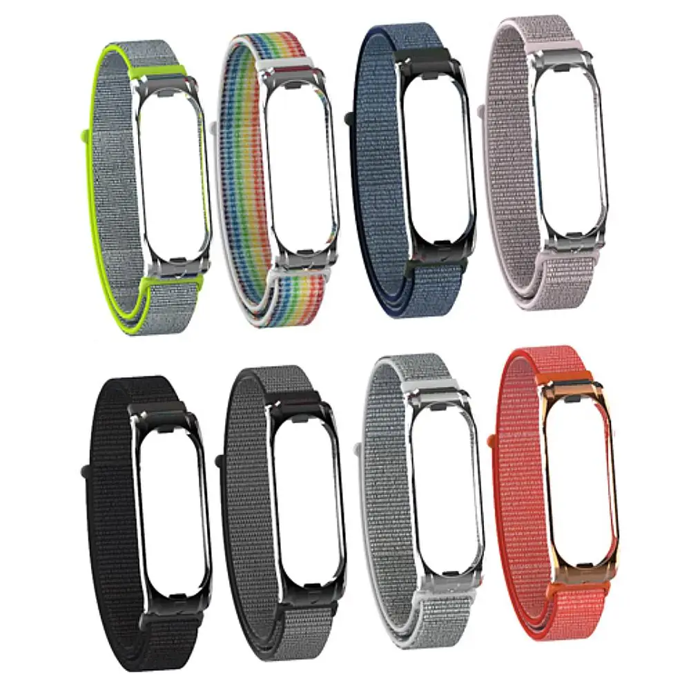 

Replacement Watch Band Nylon Wristband Metal Shell Watch Strap For Xiaomi Mi Band 3 4 Bracelet Breathable Smart Watch Accessorie