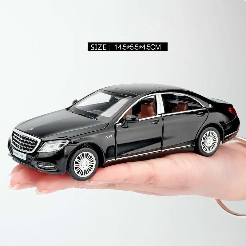 1:32 Maybach S600 литье обратно в металлическая модель автомобиля игрушка высокого моделирования звук и свет 6 двери автомобиля игрушка детский подарок