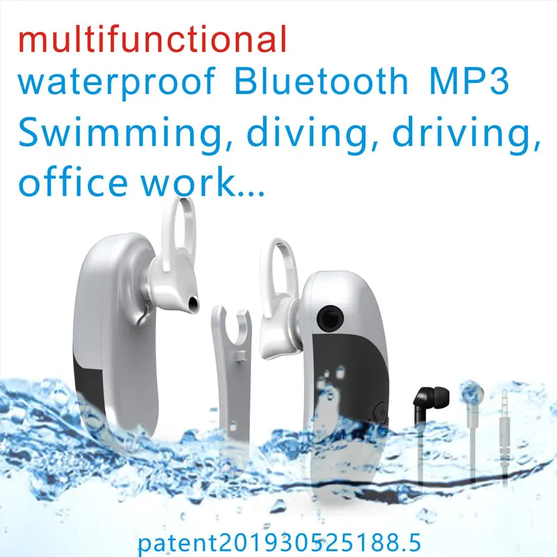 Модный IPX8 водонепроницаемый Bluetooth 5,0 плавательный мини MP3 плеер спортивные наушники музыка 8G память Дайвинг бег наушники
