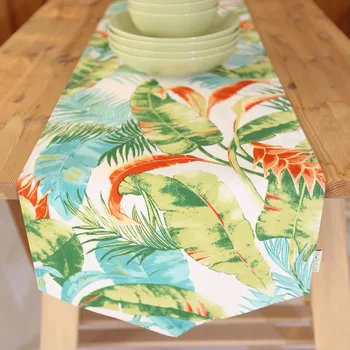 

Rainforest Plant Cotton Thick Table Runner European Style Table Runner Hotel Bed Runner Tea Table