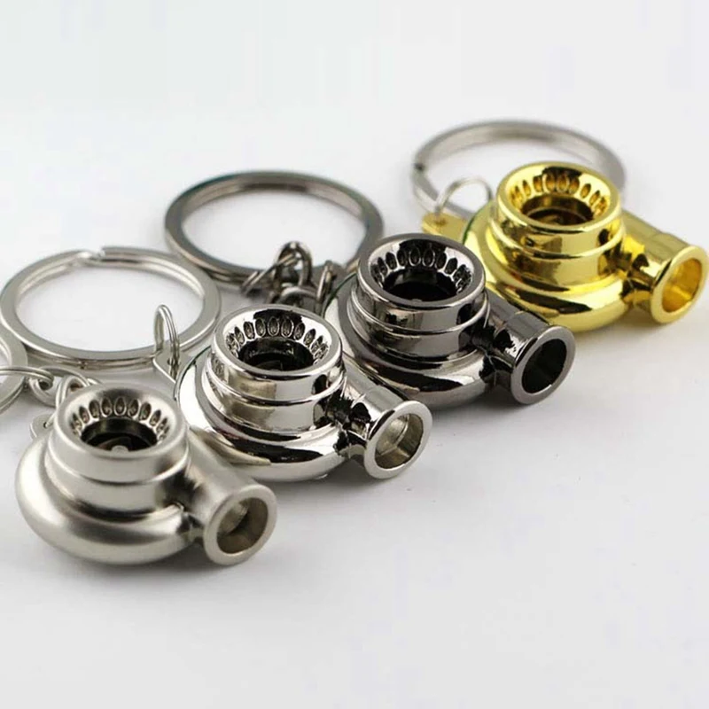 

Motorcycle Car Auto Turbo Style Keychain Metal Turbocharger Turbine Model Key Chain Ring Decoration Keyright