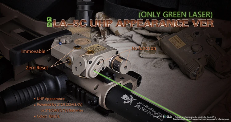 Lanterna com Interruptor Verde e Vermelho ir e Luz Airsoft Tático Uhp Remoto só Versão Laser Nenhum Branca Peq 15 La-5c 2 com interruptor remoto só versão laser verde