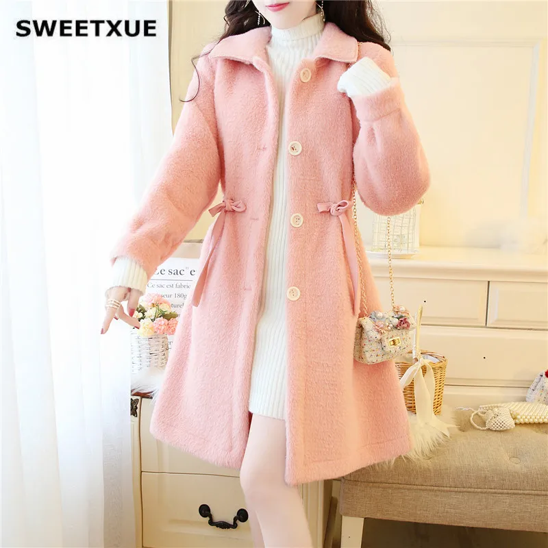 SWEETXUE новинка 2019 Корейская версия мех норки женская мода элегантная повседневная