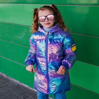 

Jacket for girls warm thick down jacket bright bread coat clothing for boys cotton coat Parka for girls Snowsuit childrens