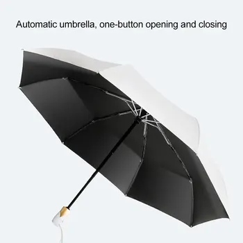 

Fully-automatic Umbrella Women Three-folding Sun Protection Ultraviolet-proof Umbrella Windproof Pure Color Waterproof Umbrella