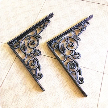

2Pcs Cast Iron Wall Shelf Brackets Support Brackets Decor Shelf Room Decoration Organizer Storage Holders Saving Space - Silver