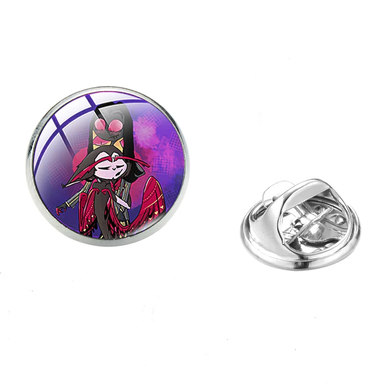 Style 20 SONGDA Популярные Аниме Hazbin отель Colar булавки значок Забавный Charlie Alastor Angel Vaggie стеклянный купол Мультяшные броши для фанатов - Окраска металла: Style 20