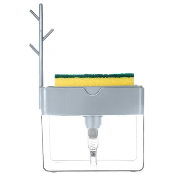 

Multifunction 2-in-1 Sponge Rack Soap Dispenser Soap Dispenser And Sponge Caddy Holder Storage Rack Box Set Storage Holder