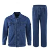 New Men Uniform Jeans Sets Clothing Long Sleeve Jacket Slim Cowboy Two Pieces Breathable Male Wear Resistant Denim Suits 5XL 6
