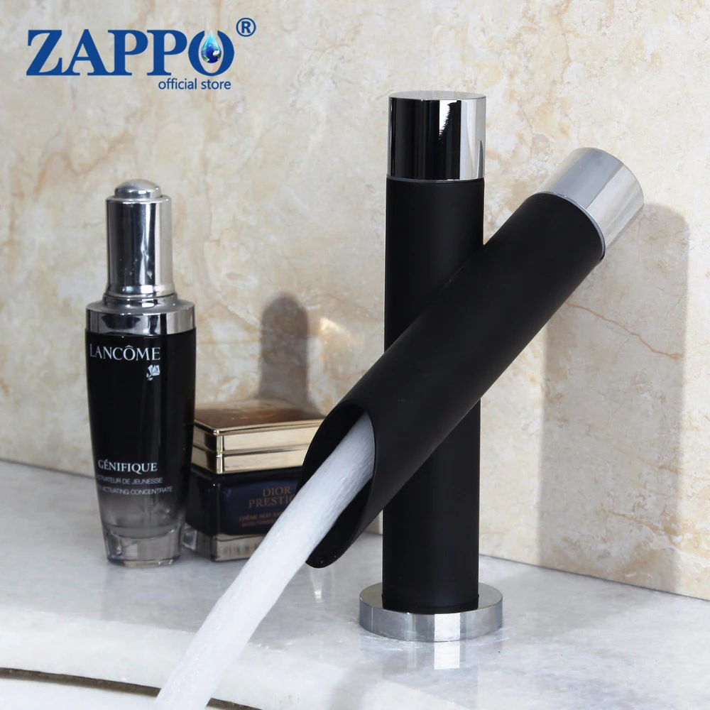 ZAPPO Black Bathroom Basin Sink Faucets Newly Design Mixer Hot and Cold Water Tap 1 Handle Taps torneira cozinha grifo cocina |