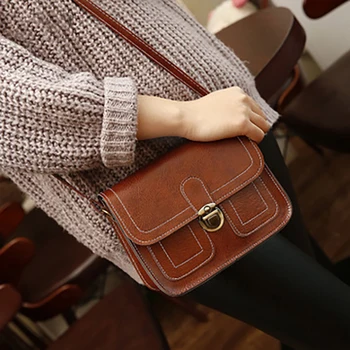 

New ladies luxury messenger bag pu leather car line handbag retro woman shoulder bag brand mobile phone bag