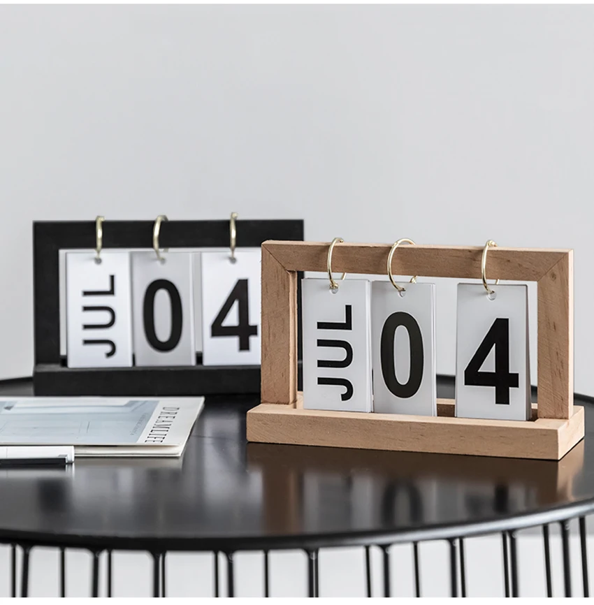 Винтажный деревянный стол декоративное украшение-календарь для рабочего стола DIY флип самодельный календарь для дома/кафе украшение магазина календарь простой стиль