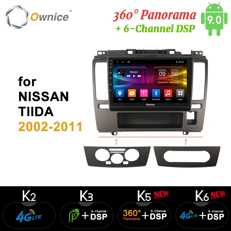 Ownice K3 K5 K6 4G LTE DSP Android 9.0 GPS Car Radio For 2002 -2005 2006 2007 2008 2009 2010 Nissan Tiida 360 Panorama Optical | Автомобили