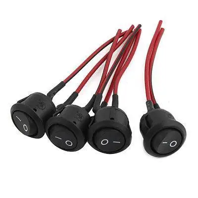 

4 PCS ON-OFF SPST Snap in Rocker Switch 125VAC 10A 250VAC 6A w 2 Wire