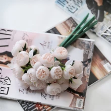 27 Искусственные цветы розы букет Свадебный букет семейный отель стол украшение поддельные цветы Свадебные для невесты Холдинг цветочный