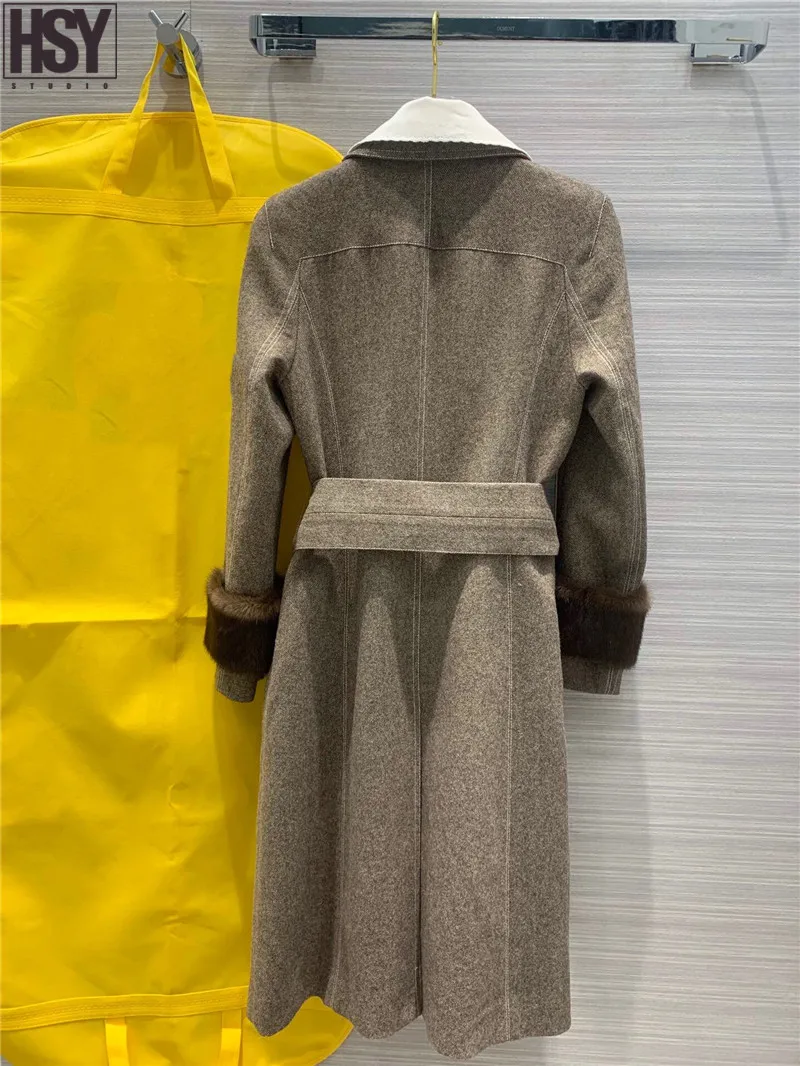【HSY】2019 осень зима женские 3d стерео резка норка мех манжеты саржевого