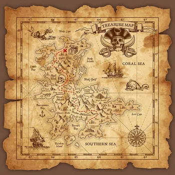 

Pirate Photography Backdrop Travel Map Theme Birthday Party Vintage Custom Background Photobooth Photocall Photo Studio