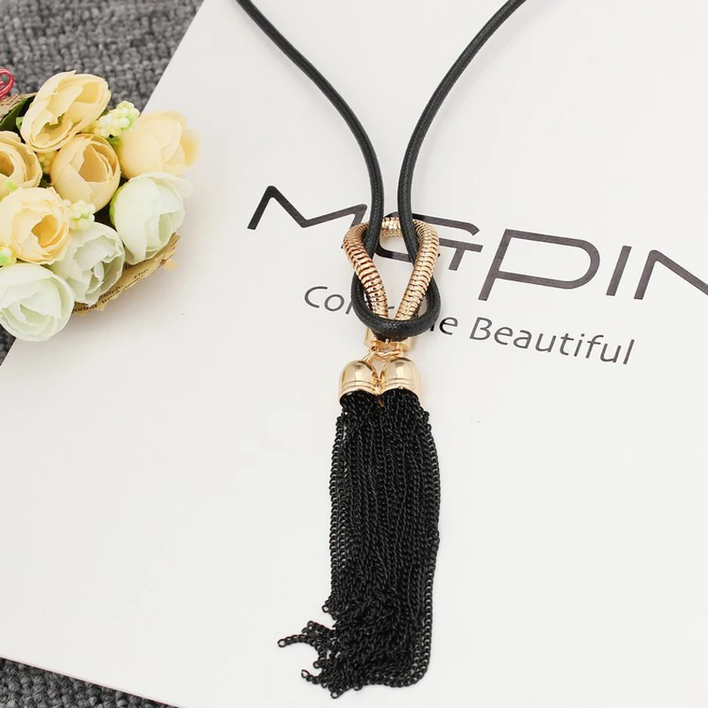 2021 New Arrival Female Pendant Necklace Tassel Long Winter Sweater Chain Necklace Necklace Wholesale Sales