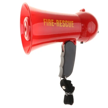 Fire fighter Officer Toy Megaphone w/ Siren Sound for Kids Fireman Role Play - Loud Clear Handle Strap Volume Control 1