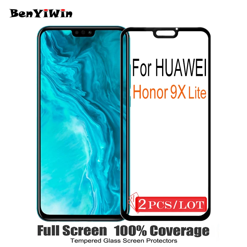 Закаленное стекло с полным покрытием для Huawei Honor 9X Lite пленка 9H защитой от царапин 2