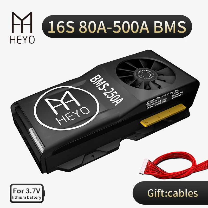 Защитная плата HEYO 16S 60V NMC Li Ion BMS 80A 100A 200A 300A 400A небольшой баланс вентилятора