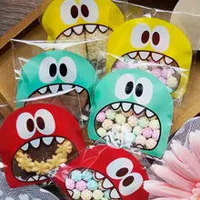 100 шт ОПП восхитительный милый маленький монстр острые зубы шаблон выпечки Рождественский подарок упаковка для свадебного печенья пластиковый пакет для конфет