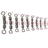 10pcs/set Portable Rolling Triple Bearing Safe Fishing Swivels Stainless Steel Corrosion Resistant Lightweight Quick Connect ► Photo 1/6