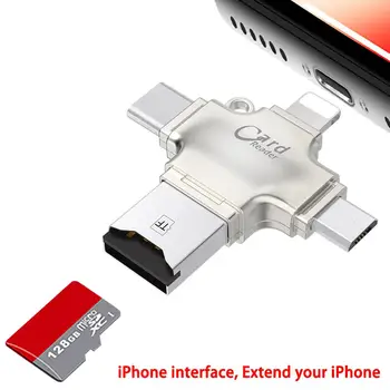 

4 in 1 Card Reader usb-C Micro USB MicroSD tipo C Cardreader for Android ipad/iphone 7plus 6s5s MacBook OTG TF SD reader