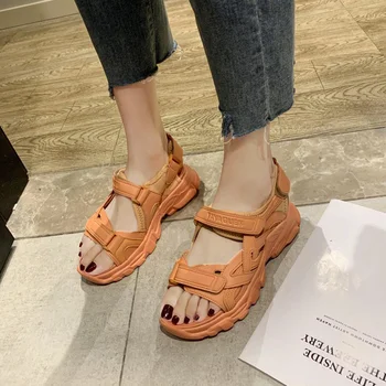 

Summer 5 Colorful Women Platform Sandals Pink Wedges Shoes Women Hollow Out Open-toed Outdoor Sneaker for Women Thick Sole Mujer