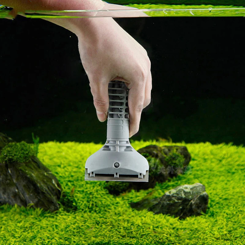 

Aquarium Seaweed Scraper Stainless Steel Fish Tank Alga Cleaning Scraper with Extension Tube DNJ998