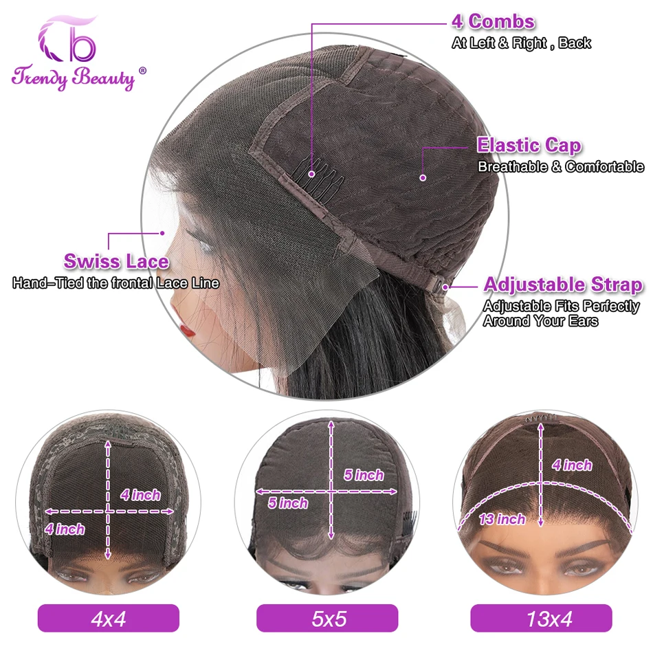 Brazilian Body Wave Human Hair Wigs 5x5 Lace Closure Wig 13X6 Lace Front Wig For Women PrePlucked Transparent Remy Lace Wigs