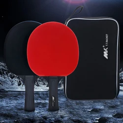2Pcs/Lot Table Tennis Bat Racket Good Control Long Short Handle Ping Pong  Paddle Racket Set With Bag