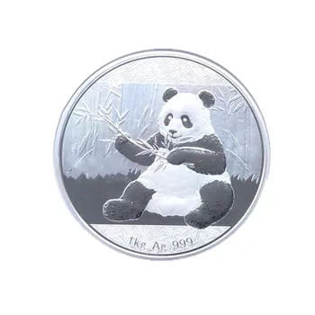 

2017 One Kilo 1000grams Weight Panda Silver Plated Coin With Coa And Box
