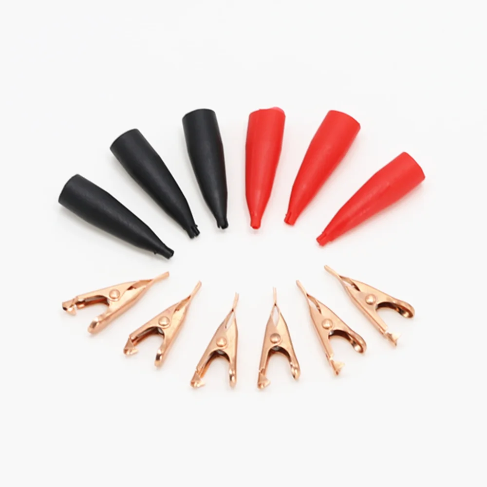 5A Mini Copper Test Crocodile Clamp 28mm Flat-mouthed Dental Crocodile Clamp alligator clips electric test clamp