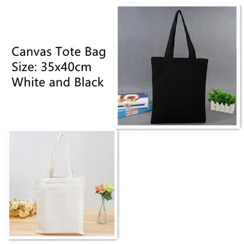 

Customized Canvas Tote Bag 35x40cm White and Black Color