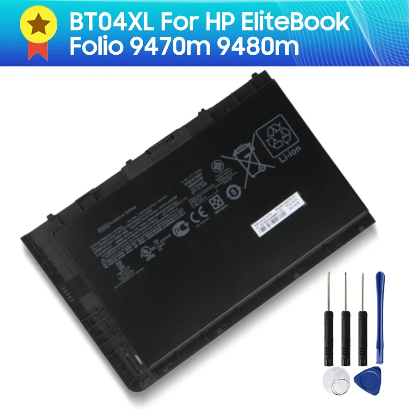 

Authentic Replacement Battery BT04XL For HP EliteBook Folio 9470m 9480m BA06XL H4Q47AA 687945-001 +tools Quality Product 3400mAh