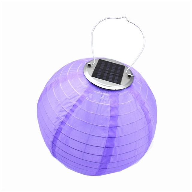 LED Solar Light Lantern Ball Solar Fairy Lights Waterproof Nylon Globe Wedding Garden Decoration With Battery 12inch