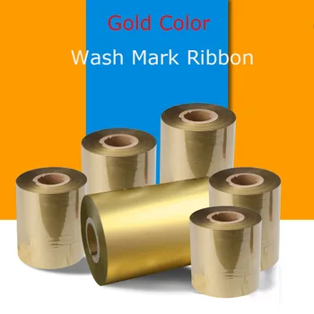 

wash mark ribbon 40-110mm width Gold color use for thermal barcode transfer printer work with Satin for high quality