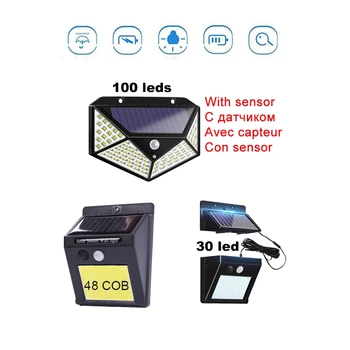 

LED Solar lamp Sensor solar Powered Panel LED Street Light Outdoor Garden Path Spot Wall Emergency Lamp luminaria indoor home st