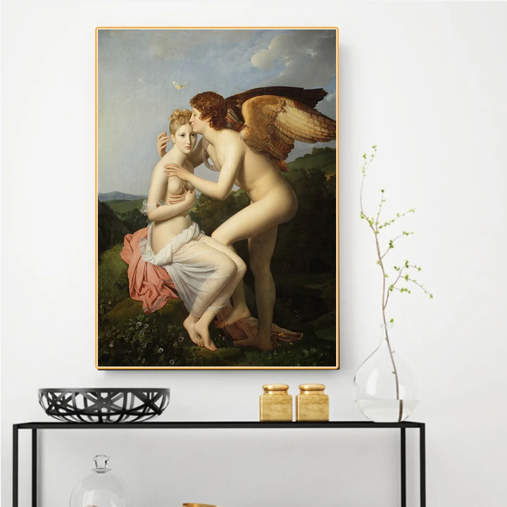 

Citon Francois Gerard《Cupid and Psyche》Canvas Art Oil Painting Artwork Poster Picture Modern Wall Decor Home Decoration