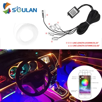 

LED Car Interior Light ambient light car Multicolor Neon Light Strip 6m Sound APP Phone Control Light for v w golf 7 for all car