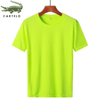 

CARTELO men's clothing summer new simple outdoor sports breathable solid color round neck slim T-shirt