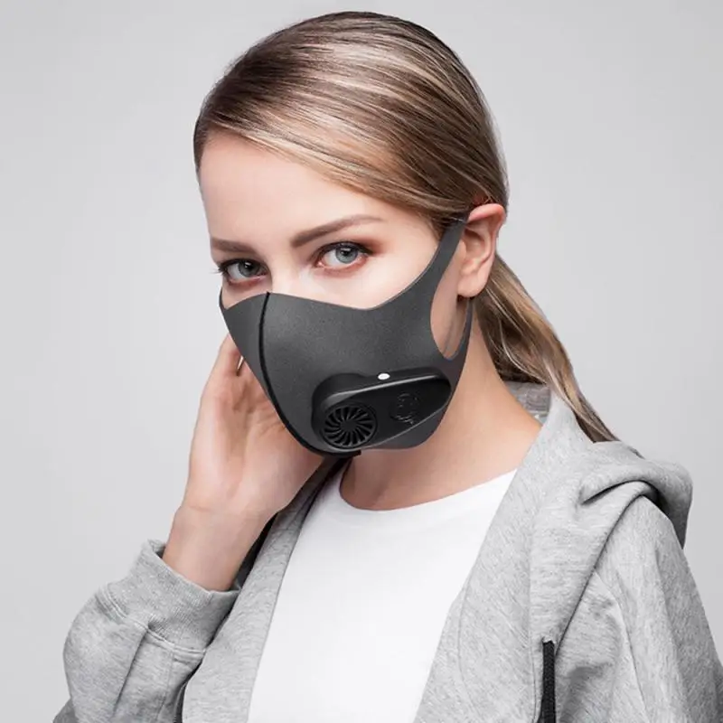 

Smart Electric Air Mask Dustproof Washable Reusable Face Masks Activated Carbon Filter AntiDust Anti Pollution Mouth Respirator