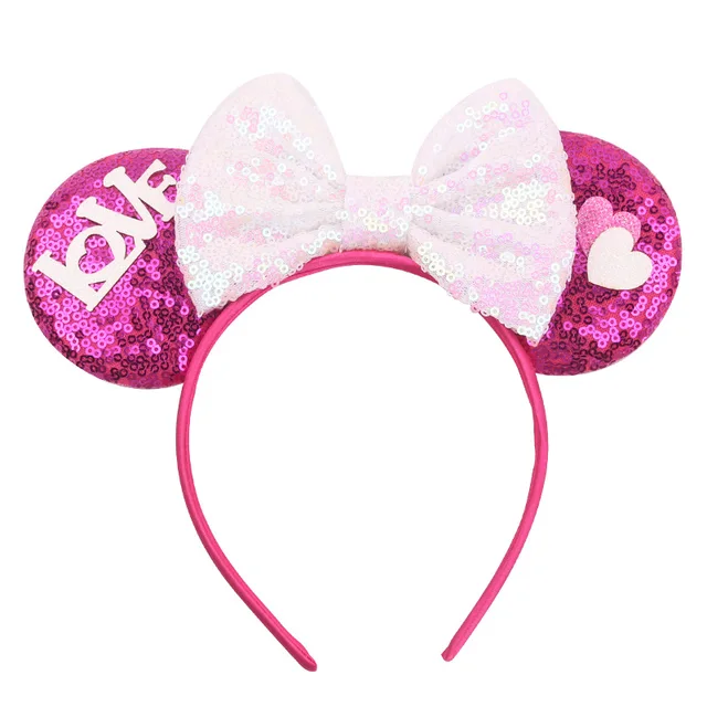 Disney Mickey Stitch Frozen Ears Headband Sequins Hair Bows Charactor For Women Festival Hairband Girls Hair Accessories Party 17