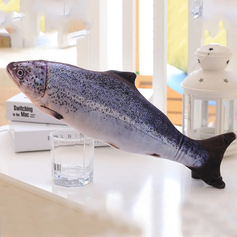 1 шт. 3D Рыба креативный кот котенок жевательная игрушка кукла кошачья мята мягкая