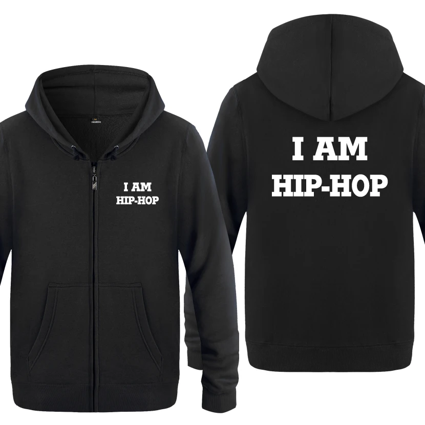 HEY BAT Уличная одежда в стиле хип-хоп с надписью I AM Hip простые мужские толстовки мужские флисовые кардиганы на молнии толстовки с капюшоном - Цвет: HEY BAT