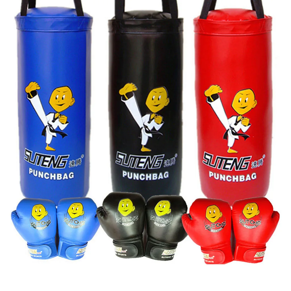 Youth Boxing Set, Gloves, UnFilled Punching Bag - Kids Fitness Training Gear